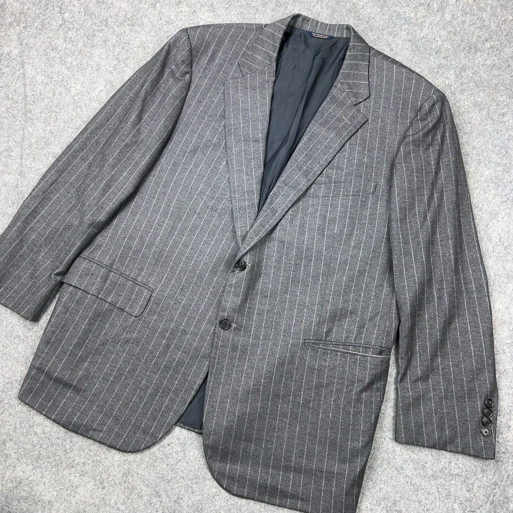 Brooks Brothers Golden Fleece Blazer Men 48R Gray Pinstripe Sport Coat Jacket US